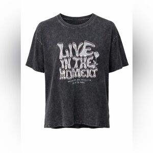 ROMWE Charcoal Ribbed Tee